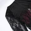 GMXIA Patchwork Dark Style Dress Sexy Slim-fit Wrap Hip Slit Lace Sleeves Feature Skirt