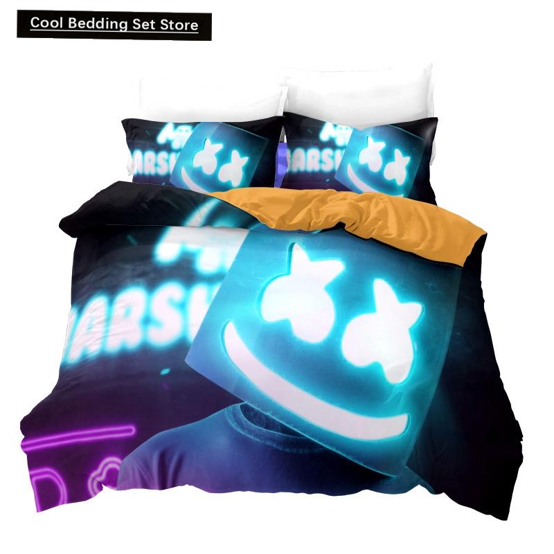 

New 3PCS Single-sided Printed Series DJ Digital Printing Duvet Cover Bedding Set Comfortable Breathable Sheet Comforter Bed Set EU single(135x200cm)