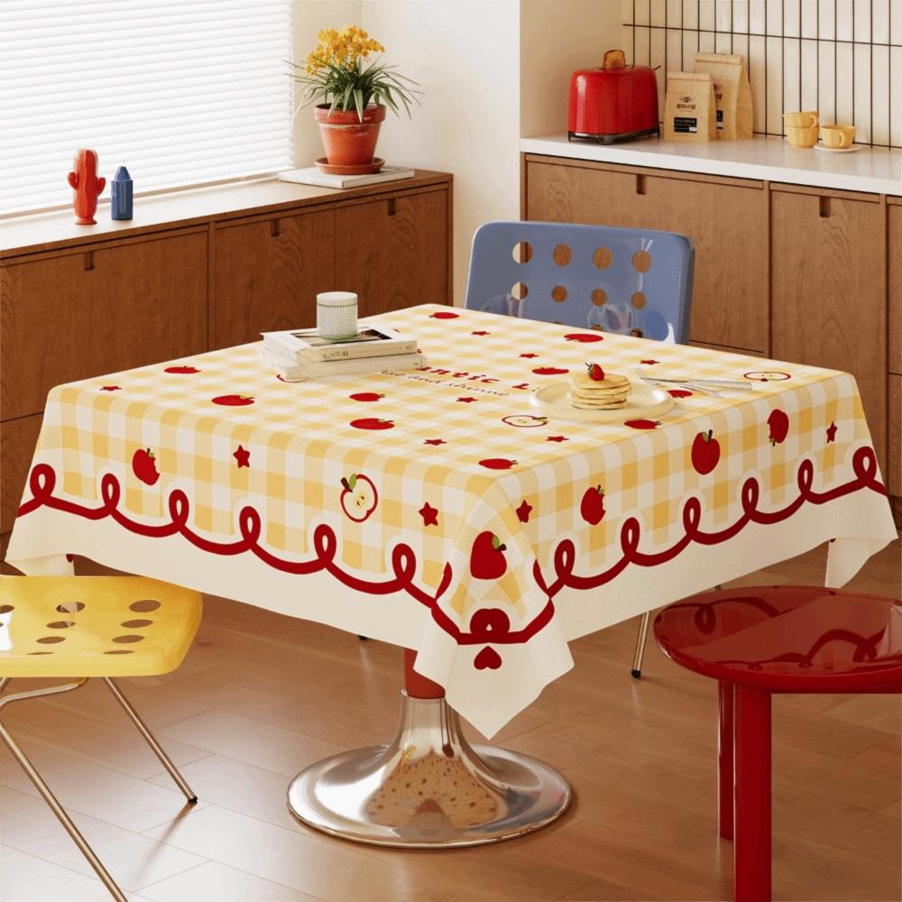 Stain Resistant Dopamine Tablecloth Washable Heat-Insulating Waterproof Tablecloth Cartoon Oil Resistant Square Table Tablecloth