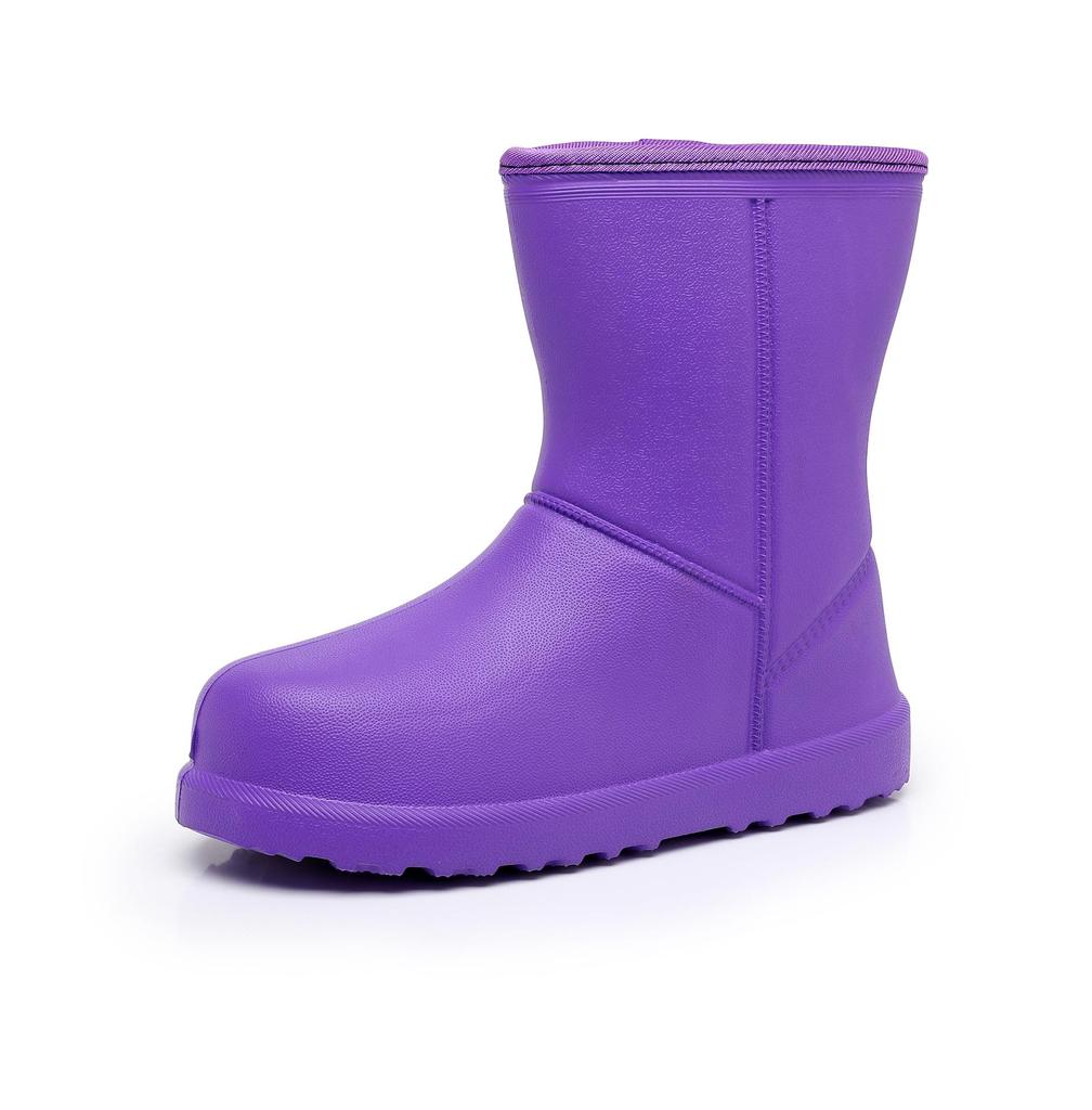 Women's Lightweight EVA Waterproof Non-Slip Cold-Proof Rain Boots with Velvet Lining