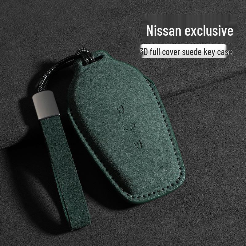 2025 Nissan N7 Suede Key Case: Protective Shell with Buckle Chain for Car Keys