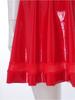 Mini Vestito da Club Lucido in Ecopelle PU da Donna Senza Schiena Davanti Svuotato Reggiseno Push-up Inserti in Rete Orlo Pieghettato per Bar Serate Fuori