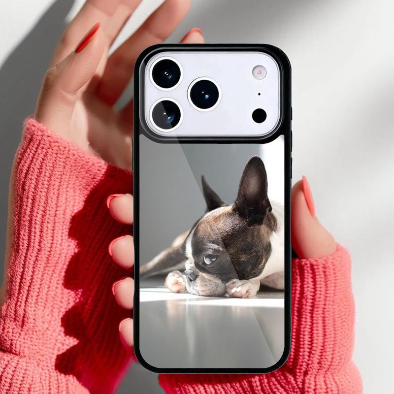 Boston Terrier Hundegesichter Handyhülle für iPhone 17 16 15 14 13 Pro Max Rückabdeckung für 12 11 Pro Coque