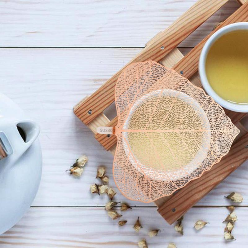 Tea Strainers For Loose Tea Fine Mesh Tea Steeper Leaf Shape Reusable Fine Mesh Tea Strainers And Filters Hollow Hole Tea