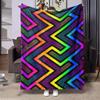 Retro Zigzag Rainbow Blanket Reversible Flannel Throw for Vintage Vibes AllSeason Comfort Playful Geometry Gift
