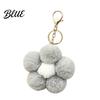 Metal Key Chain Plush Flower Keychain for Handbags, Five-petal Bag Charm, Aesthetic Handbag Pendant Fluffy Backpack Hanging Accessory Women