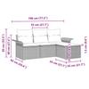 Garden Sofa Set with Cushions 4 Pcs Light Grey Poly Rattan