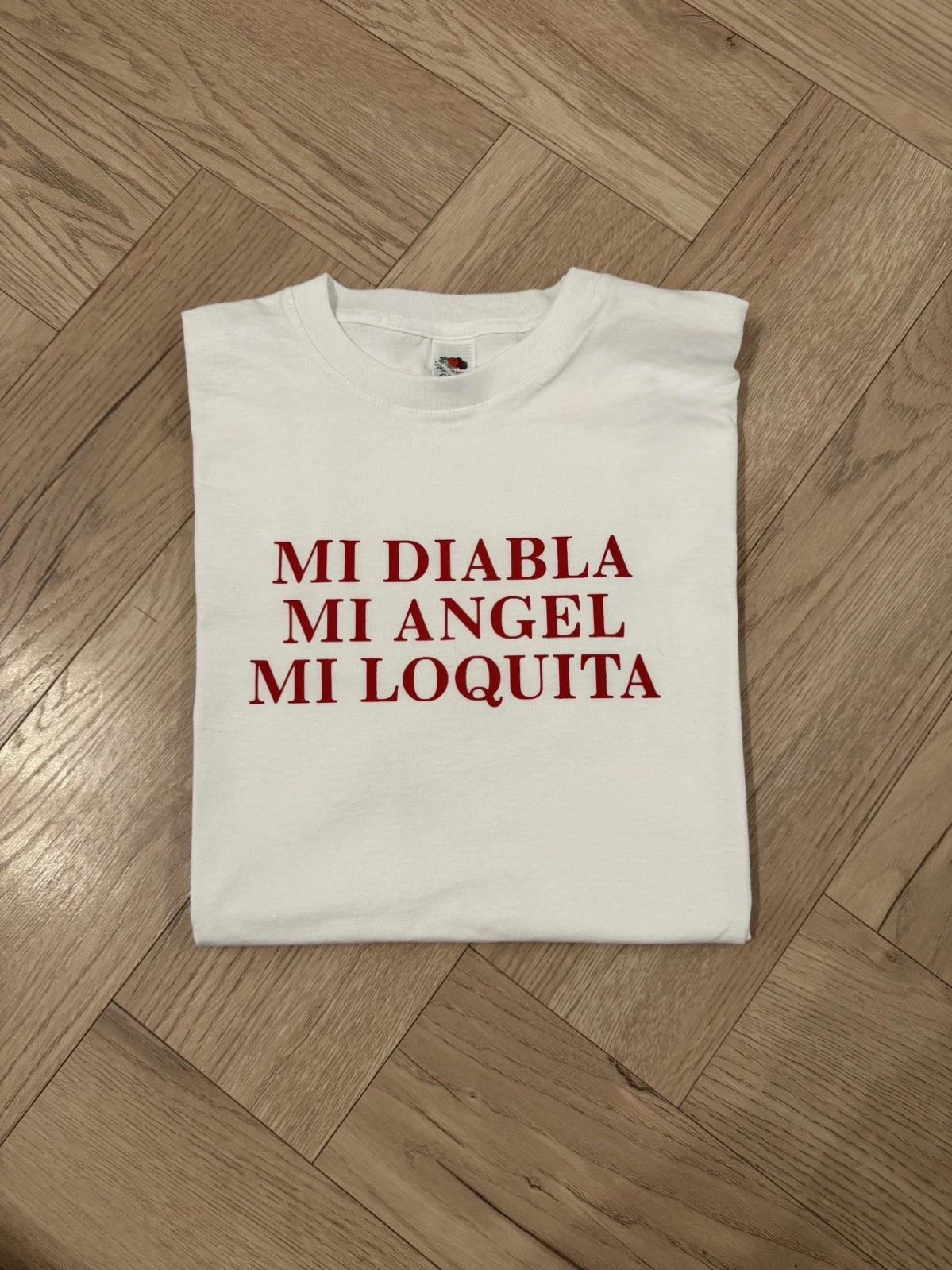 “Mi Diabla, Mi Angel, Mi Loquita” slogan T shirt - unisex oversized XXXL
