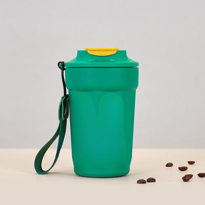 High-value 316 Stainless Steel Coffee Cup Online Celebrity Octagonal Cup Portable European-style Hand-held Thermos Cup for Female Lovers.