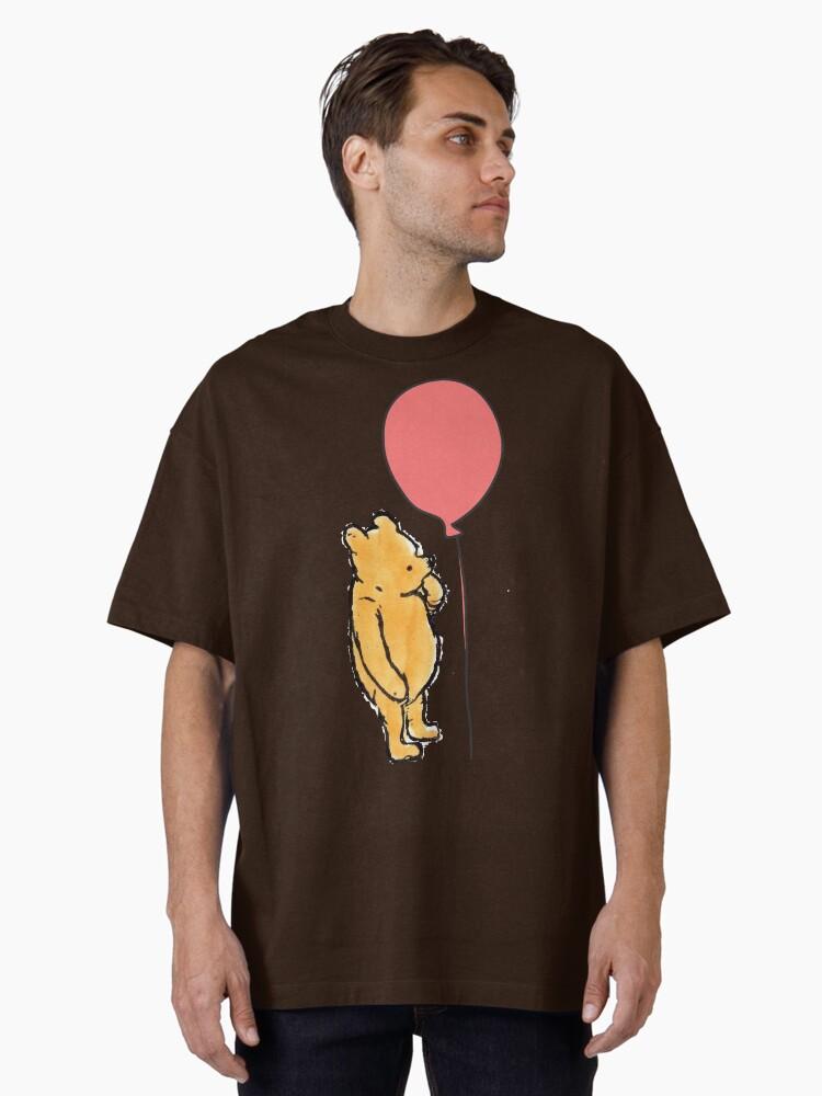 Winnie the Pooh Winnie the Pooh Pattern with Red and Blue Balloons Oversized T-Shirt