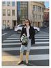 Petite Women's Chic Gray Suit Jacket - 2025 Spring Niche Design