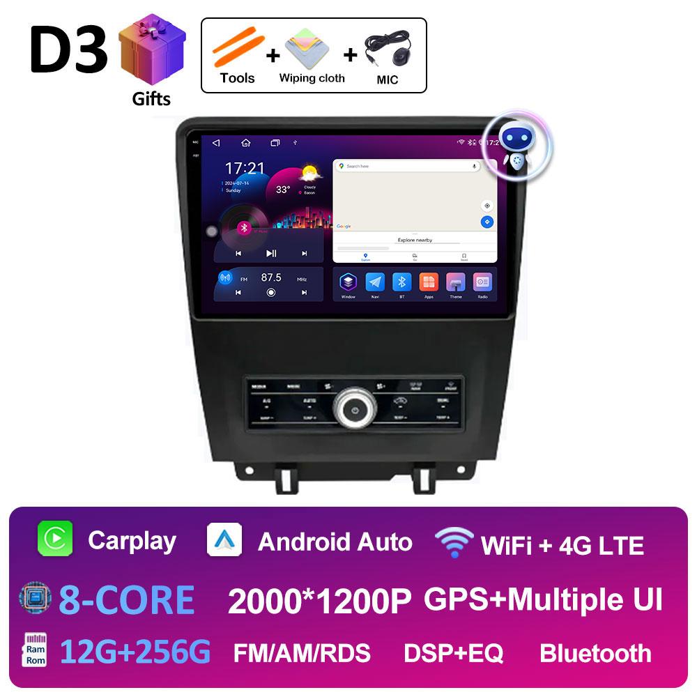 For Ford Mustang 2009 2010 2011 - 2014 DSP Stereo GPS Navigation Car Video Radio Multimedia Player Android Auto Cooling Fan WIFI