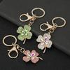 Four Leaf Clover Keychain Rhinestone Lucky Four Leaves Clover Keychain with Lobster Clasp Sparkling Good Luck Charm Gift for Women
