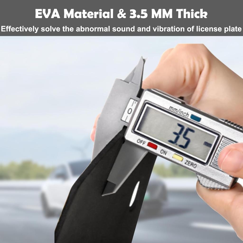 Demao License Plate Pad Anti Rrattle 2 Pack, License Plate Foam Padding Shockproof, Universal Fit For Car &SUV Noise Reduction & Vibration