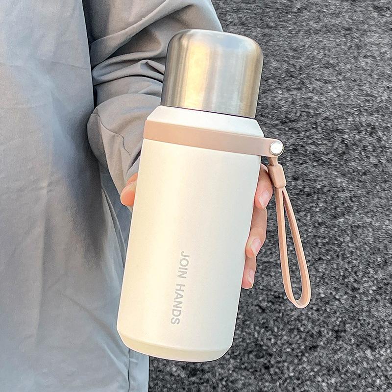 316 Stainless Steel Thermos Cup for Girls, Simple Direct Drinking Water Cup for Sports Boys, Tea Cup with Tea Compartment