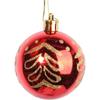 Set of 9 red and orange plastic baubles 6 cm