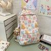 School bag Korean version ins cute cartoon bear print element ulzzang versatile soft girl flower back