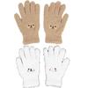 1-2pair Adorable Gloves Portable Winter Gloves Cute Soft Fluffy Plush Winter Gloves Cartoon Bear Winter Warm Full Finger Gloves