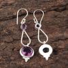 Ovalförmiger Amethyst-Edelstein 925 Sterlingsilber Schmuck Handgefertigte Ohrringe 2,50" EE-132-17