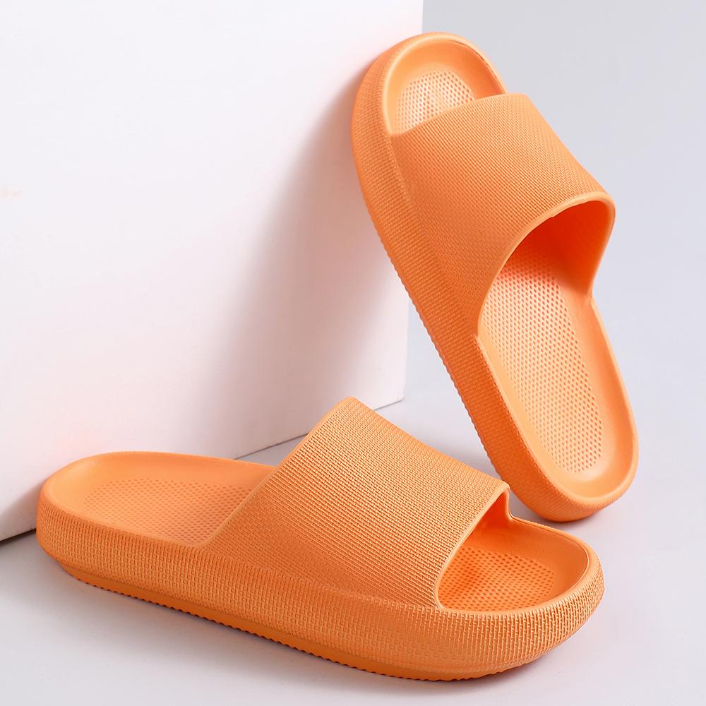 New CM thick-bottomed cool slippers women's summer indoor and outdoor home stepping on shit feeling bathing couple men height-increasing rubber a