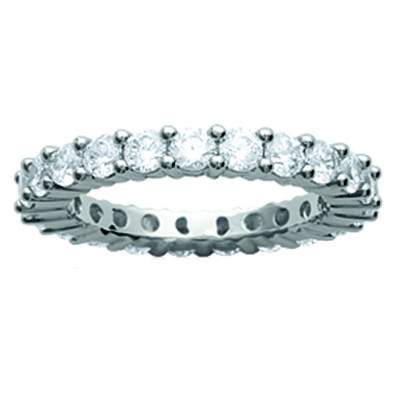 Silver Wedding Band 'Pour La Vie' Silvery White (rhodium) - 3 Mm