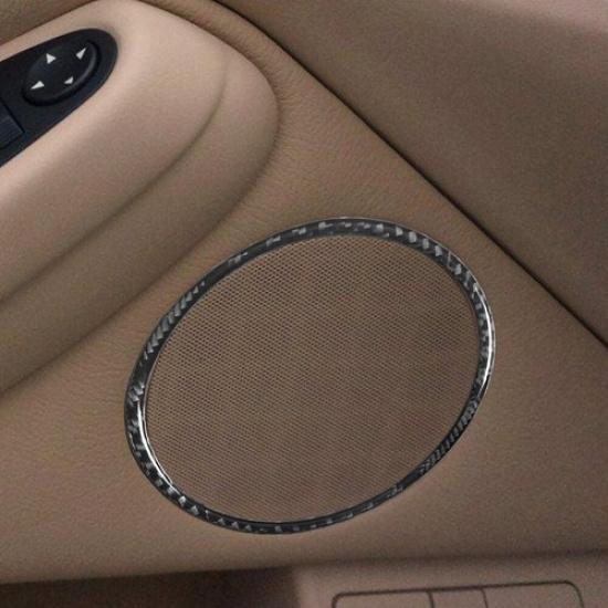 4Pcs Carbon Fiber Interior Door Speaker Cover Trim For BMW 5 Series E39