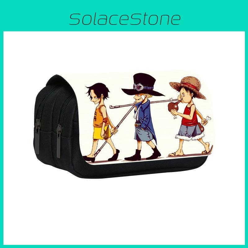 Piece One Pattern Double Layer Flip Cover Student Stationery Storage Bag Pencil