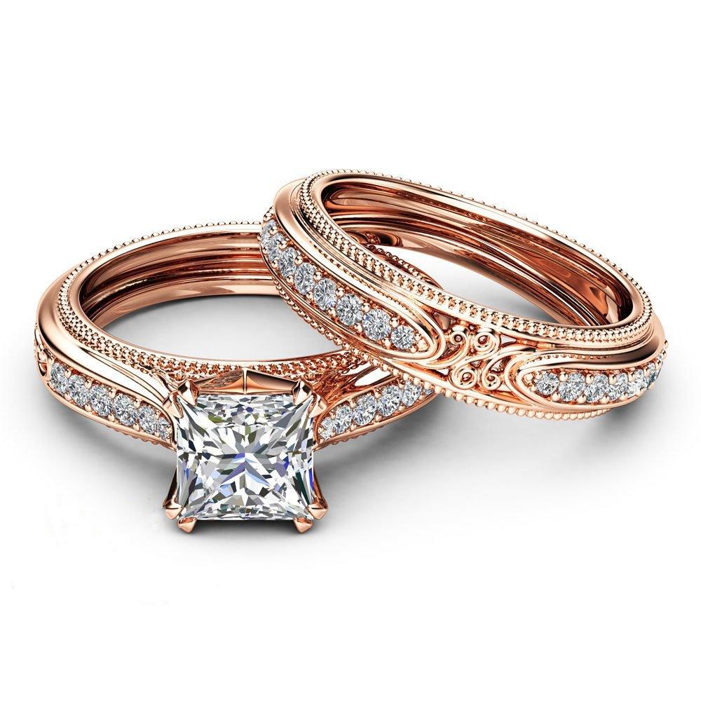 14K Gold Simulation Diamond Ring 1carat Mystic Engagement Bizuteria Anillos De Gemstone for Women Diamante Fashion Diamond Rings