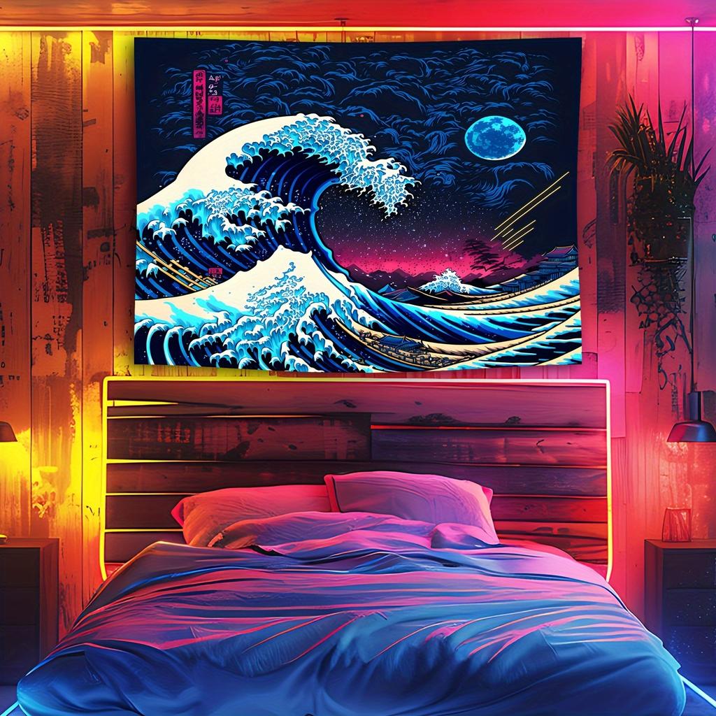 Great Wave Off Kanagawa Tapestry Vibrant Wall Hanging for Bedroom and Living Room Decor Ideal Gift for Art Lovers