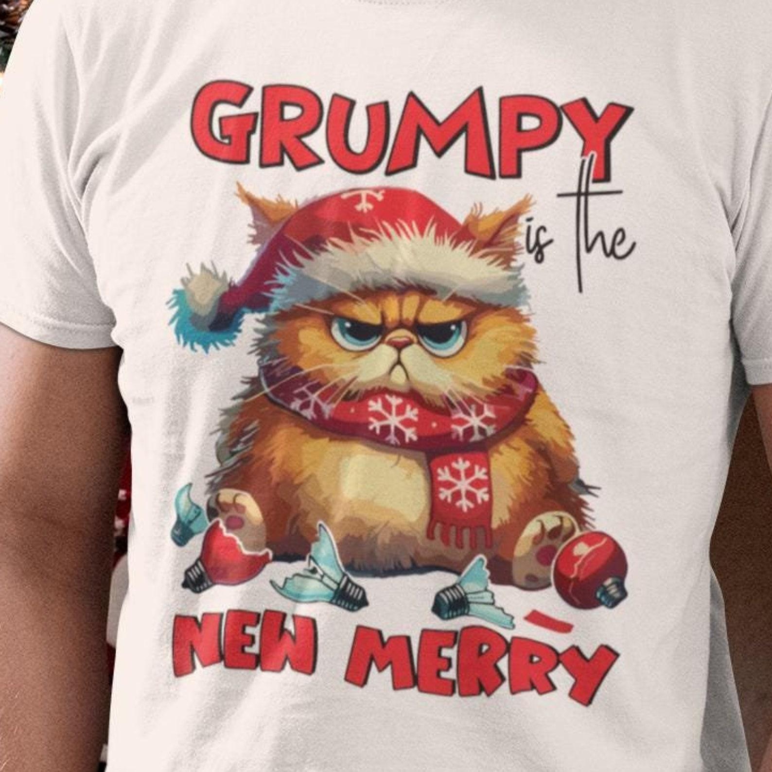 Grumpy Cat Christmas T-Shirt – Funny Holiday Tee S
