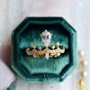 Independent Station Vintage Crown Ring Water Drop Pear Shaped Mozzarella Diamond Engagement Ring