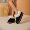 New couple big hair cotton slippers winter home thickened plush warm cotton shoes thick sole non-slip