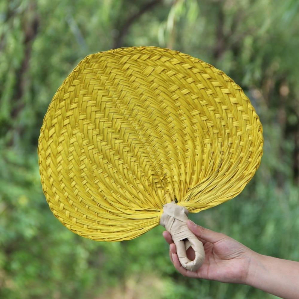 Natural Palm-Leaf Woven Fan Lightweight Straw Fan Vintage Rattan Fan  Summer