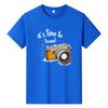 T-shirt décontracté à manches courtes et col rond pour hommes en pur coton de grande taille