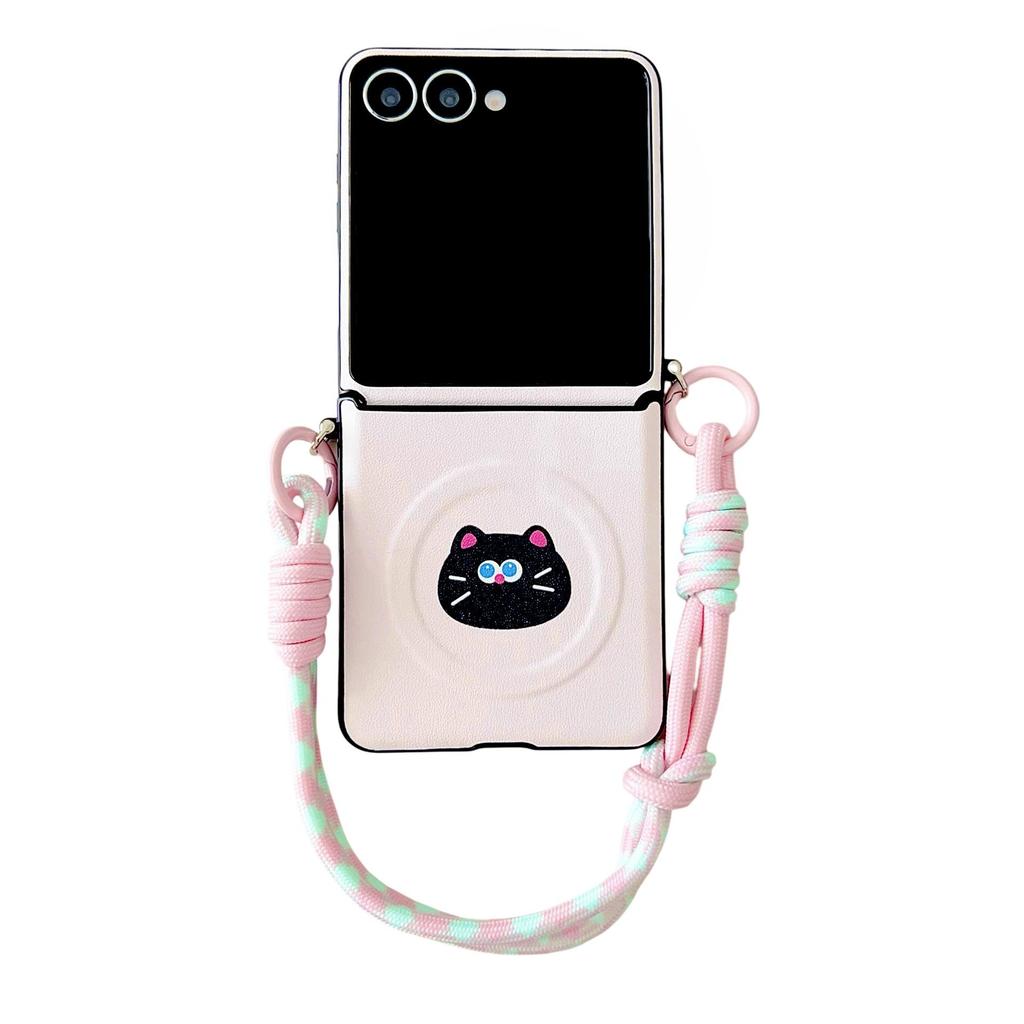 Magnetisches DIY Niedliches Haustier Hülle für Samsung Z Flip7/Z Flip6/Z Flip5 - Cartoon Anti-Drop Design