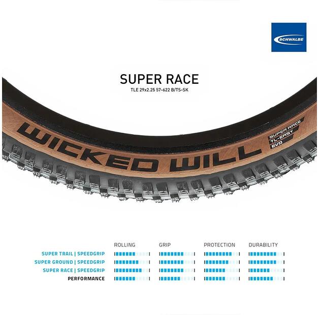 Шина Schwalbe Wicked Will Evo Super Race Tubeless 29´´ x 2.40 жесткая MTB шина