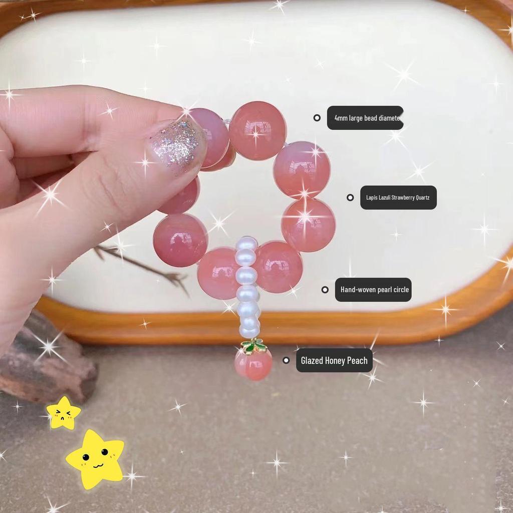 Xiaohongshu Style Soft Pink Crystal Hand Twist Prayer Beads - Student Version