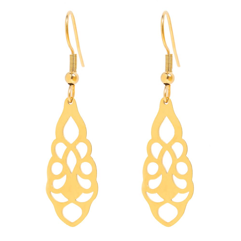 

Серьги из нержавеющей стали, винтажные полые подвески с цветочным дизайном, бохо, корейские модные серьги-капли для женщин, ювелирные изделия, свадебные подарки