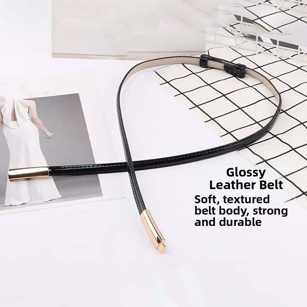 Adjustable Thin Buckle Belt Versatile Women Waistband Fashion Patent Leather Belt  Party