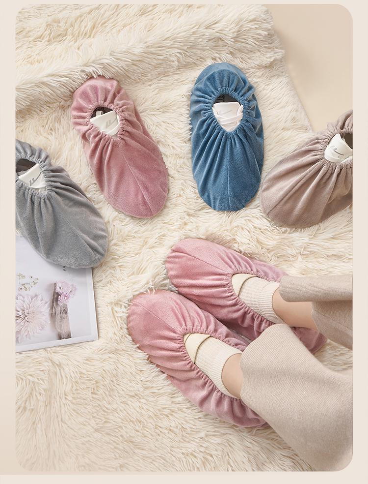 Velvet Non-Slip Washable Shoe Covers – Indoor Reusable Fabric Overshoes for Kids & Computer Rooms