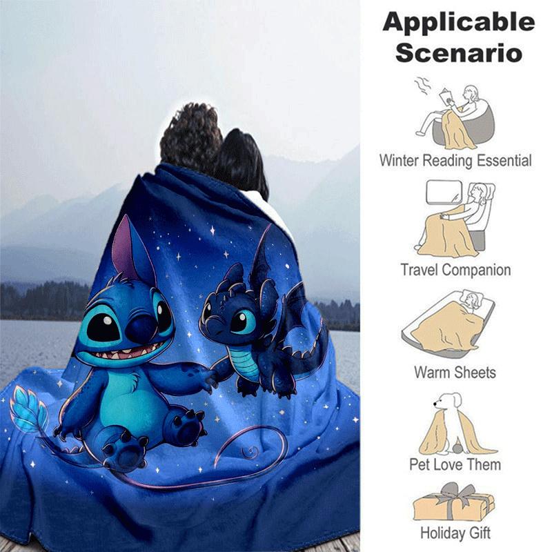 1pc Stitch Printing Blanket - Soft, All-Season Throw for Living Room, Bedroom,Travel