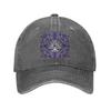 Tree of Life with Triquetra Amethyst and Silver Washed Denim Cap Casual Baseball Caps Adjustable Hat Summer Unisex Baseball Hats
