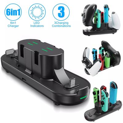 Carregador de controle de switch 6 em 1 para estação de carregamento Nintendo Switch JoyCon