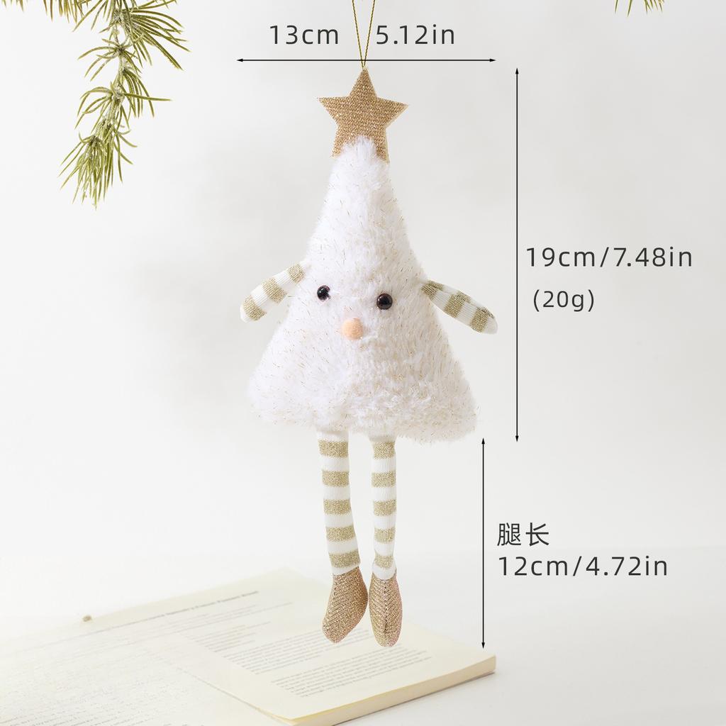 Christmas Tree Green Doll Hang long legs Ornaments Plush Knitting Crafts Tree Pendant Christmas Decorations for Home Kids Gift