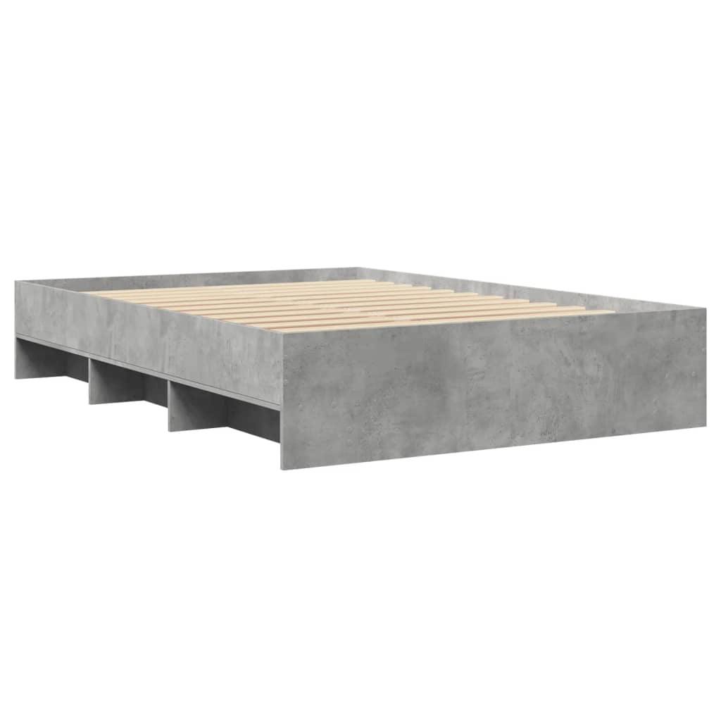 Bed Frame Concrete Grey 140 x 200 cm Engineered Wood