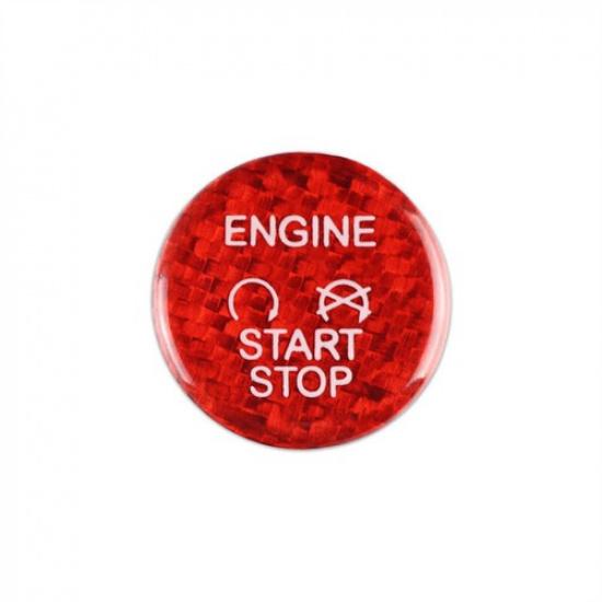 Red Carbon Fiber Car Engine Start Push Button Cover For Ford Focus 2015-2018