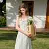 Sancai Women's Resort Floral Chiffon V-Neck Maxi Dress