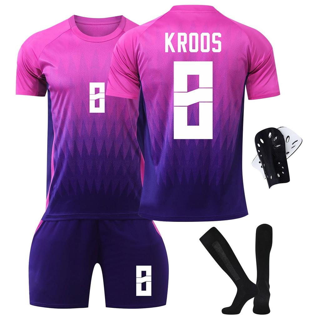 2425 camisas de futebol shorts meias conjunto nova temporada shorts meias joelheiras tamanhos adultos roupas