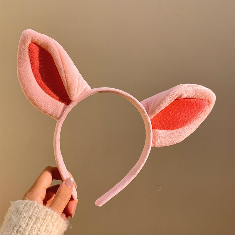 

Простые милые аксессуары для волос Женские студенческие повязки на голову для умывания Плюшевые мультяшные повязки на голову с ушками поросенка Дропшиппинг