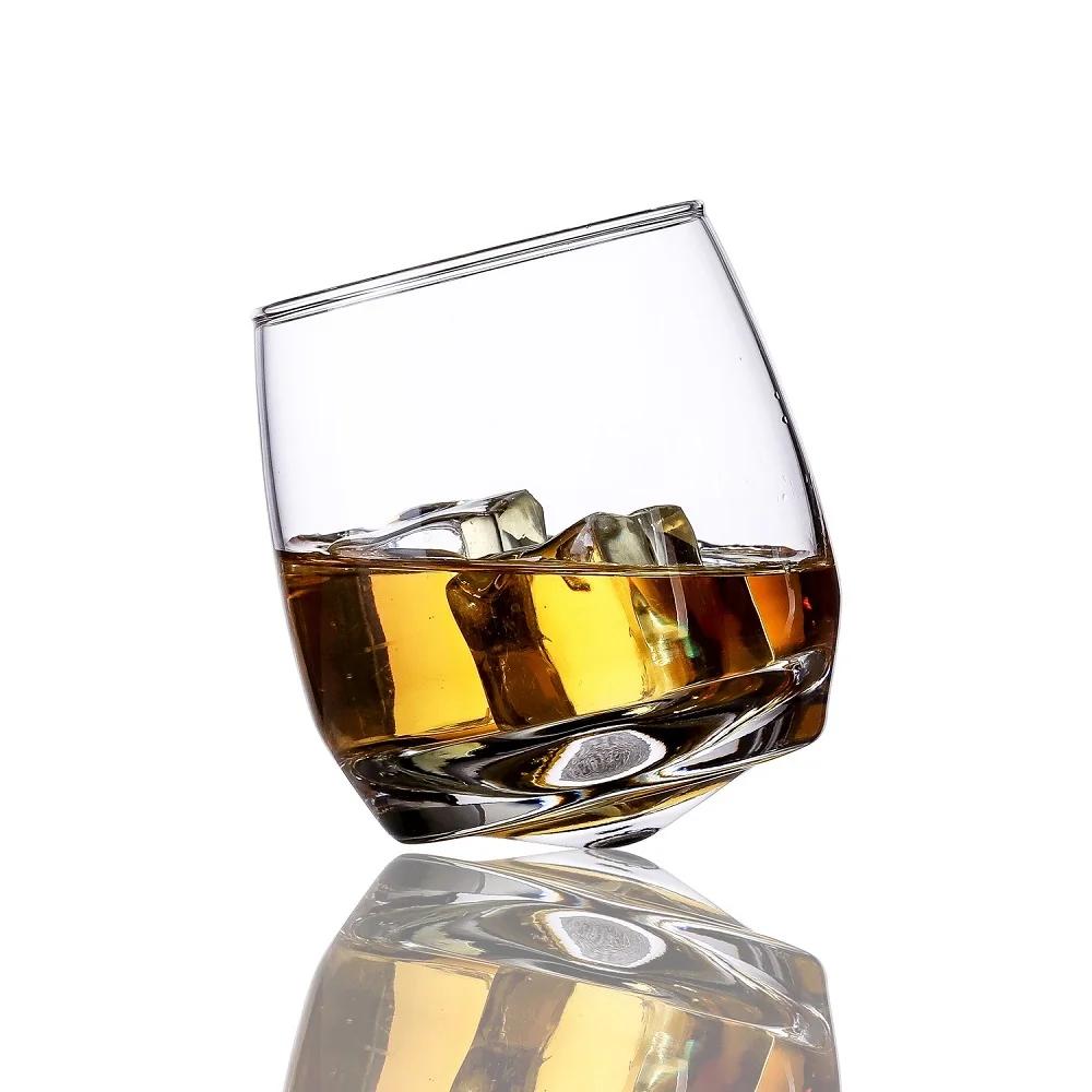 

Contemporary Contracted Creative Transparent Glass Whiskey Wine Liquor Beer Glassware Rotating Liquor Cup Success Drinkware 270ml